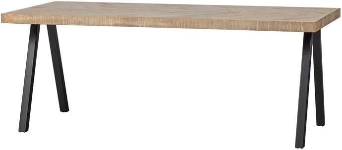 WOOOD Tablo Tafel Visgraat met 2-standen Poot Mango 75x180x90 - Foto 2