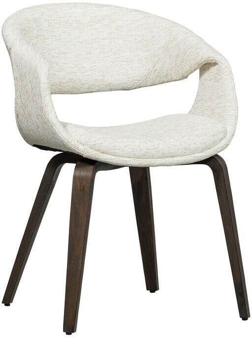 WOOOD Eetkamerstoel Yossi Bruin houten onderstel Geweven stof