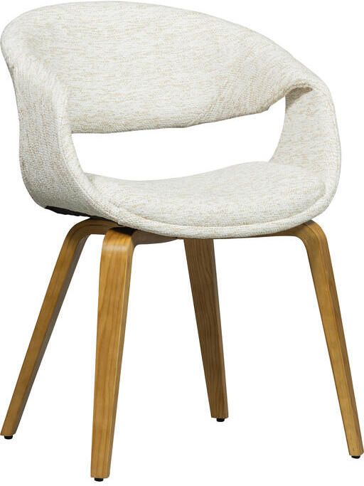 WOOOD Eetkamerstoel Yossi Naturel houten onderstel Geweven stof