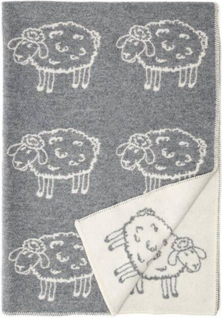 WOOOL Kinderdeken LITTLE SHEEP Grijs (130x90cm)