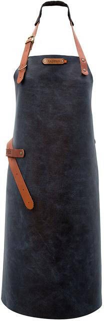 Xapron leren (BBQ) schort Kansas Kleur Blauw Maat L 1 stuks