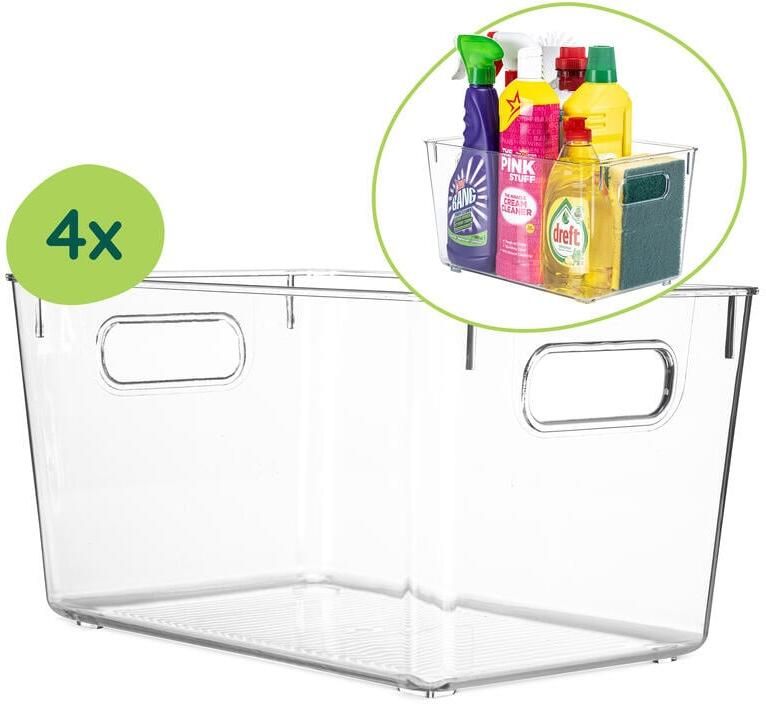 XIVADA Keukenkast Organizer Kato XL PET Transparant Set van 4