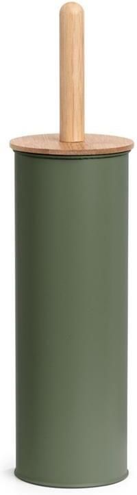 Zeller WC|Toiletborstel in houder bamboe groen H38xD10 cm