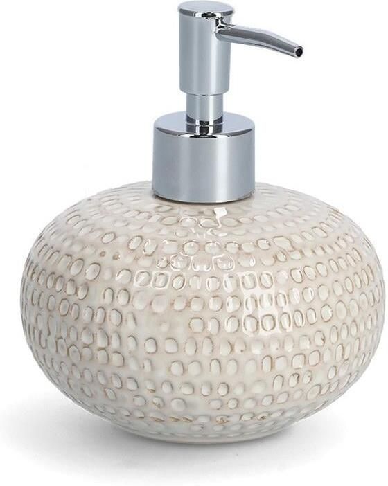 Zeller Zeeppompje keramiek beige 13 cm Structure