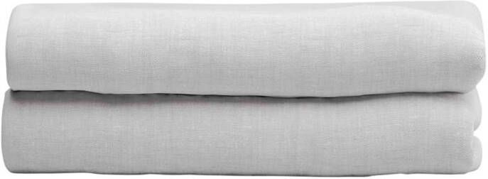 Zohome Hoeslaken Lino Onderlaken voor tweepersoonsbed 180x210-220 100% Katoen Grijs - Foto 2