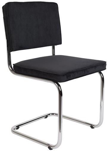 Zuiver Ridge Rib Chrome Eetkamerstoel Zwart Set van 2 - Foto 6