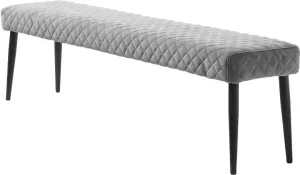 Giga Living Bankje Ottowa 160 cm Grijs Velvet