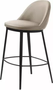 Hioshop Gain barstoel Baliestoel taupe zwart.