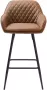 Giga Living Barstoel Kunstleer Bruin Zithoogte 67cm Metaal Stoel Milton - Thumbnail 1