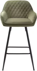 Giga Living Barstoel Velvet Olijfgroen 52x51x92cm Niet Verstelbaar Stoel Milton