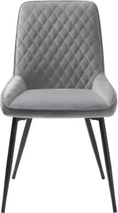 Hioshop Hygge Interiors Milton Eetkamerstoel Velvet Grijs