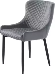Giga Living Eetkamerstoel Velvet Grijs Zithoogte 49cm Stoel Ottowa