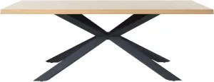 Giga Living Eettafel Naturel Eikenhout & Metaal 100x200x75cm Eettafel Arno