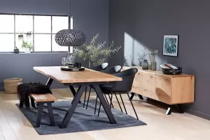 Giga Living Eettafel Naturel Eikenhout 100x210x75cm Eettafel Oliveto Naturel