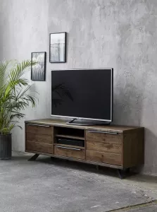 Giga Living Tv-meubel Eikenhout Donkerbruin 170cm 3-Deurs Kast Arno
