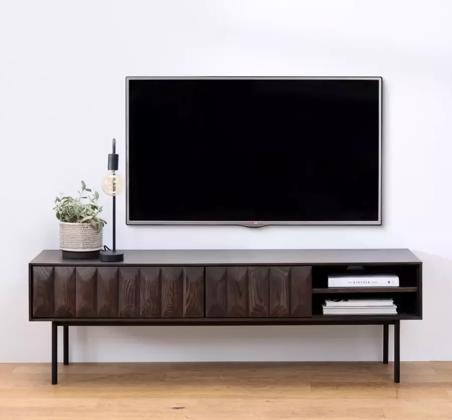 Giga Living Tv-meubel Eikenhout Donkerbruin 160cm 2 Deurs Kast Latina - Foto 1