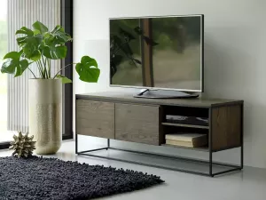 Giga Living Tv-meubel Eikenhout Donkerbruin 155cm 2-Deurs Kast Rivoli