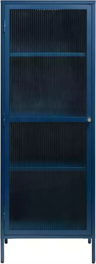 Giga Living Vitrinekast Metaal Blauw 58cm 1-Deurs Soft Closing Kast Bronco