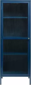 Giga Living Vitrinekast Metaal Blauw 58cm 1-Deurs Soft Closing Kast Bronco