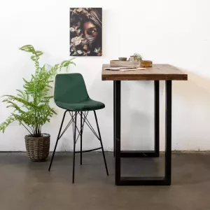Giga Meubel Barkruk Donkergroen Velvet Stof Zithoogte 76cm Zonder Armleuning Barkruk Ivy