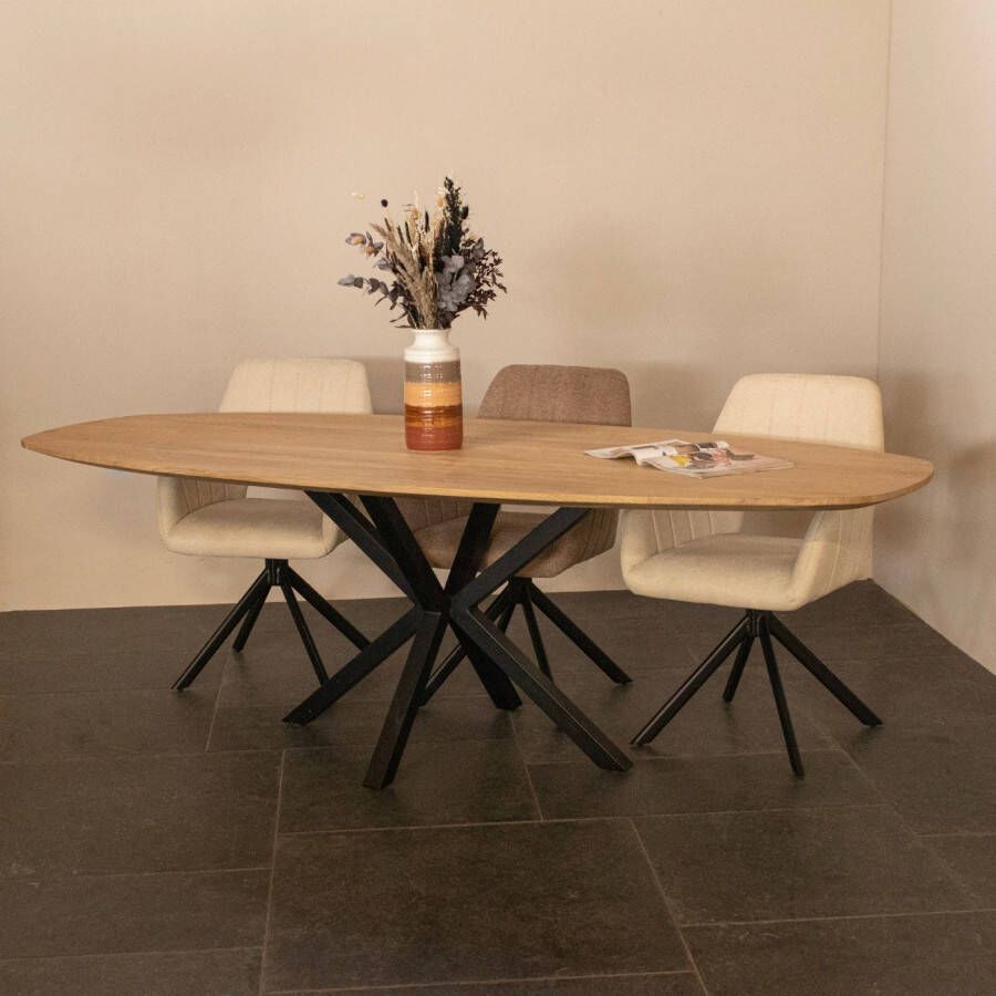 Giga Meubel DÉJA Living DÉJA Eettafel Gabriel Naturel Eikenhout 160cm