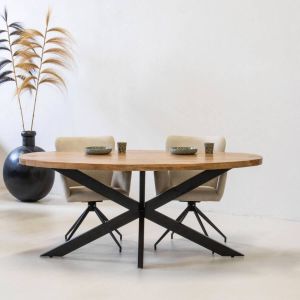 Giga Meubel Eettafel Ovaal Mangohout 160x100x76cm Mansour