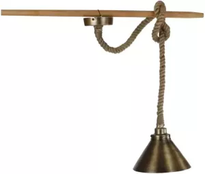 Giga Meubel Hanglamp rond dik touw zink metaal 25x25x15cm