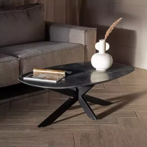 Giga Meubel Salontafel Marmer Zwart Deens Ovaal 120cm Tafel Richy