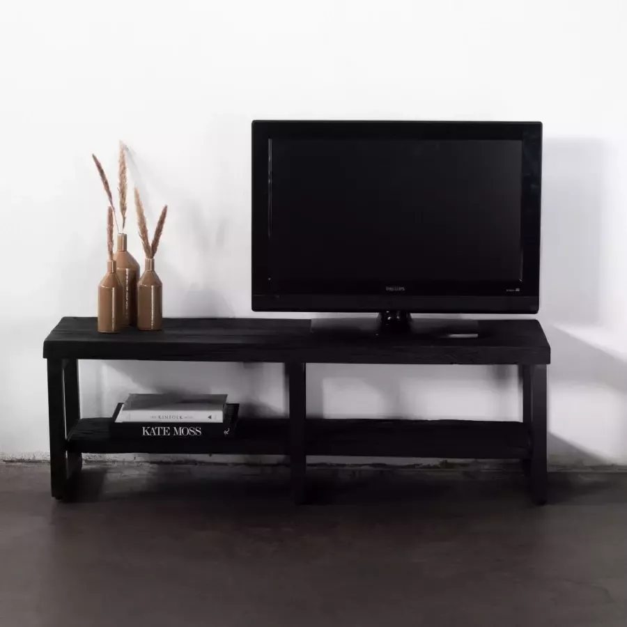 Giga Meubel Tv-meubel Zwart Gerecycled Hout 160x40x60 Pure black - Foto 1