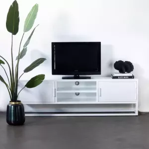 Giga Meubel Tv-meubel Wit XL 200x38x61cm Metaal Urban