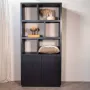 Giga Meubel Vakkenkast Zwart Mangohout 100x45x210cm Vakkenkast Luxurious - Thumbnail 1