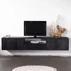 Giga Meubel Zwevend Tv-meubel Zwart Hout 240x40x44 Pure Black