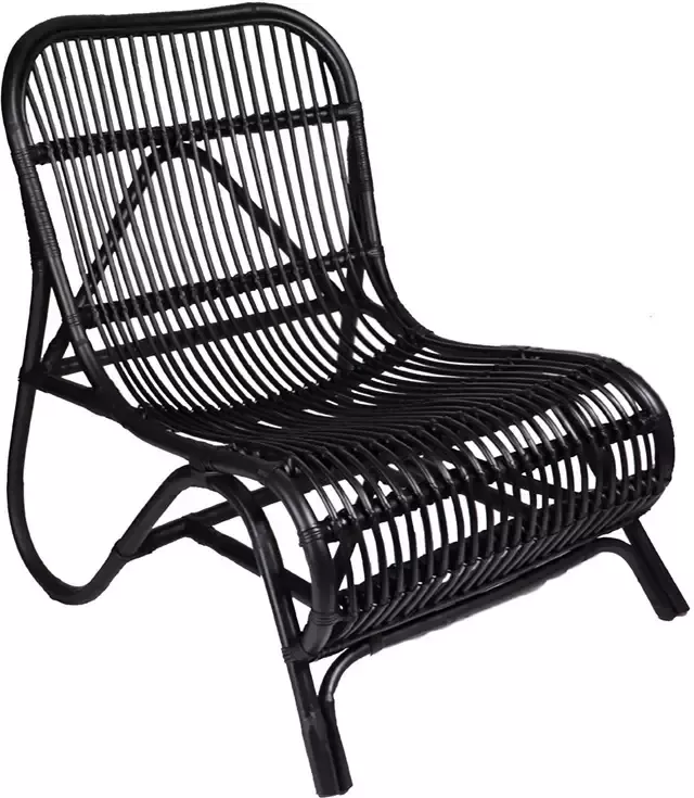 Het Mandenhuys Stoel Lounge Zwart