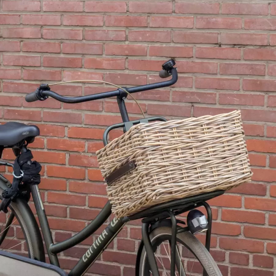 Het Mandenhuys stoere landelijke rotan fietsmand Groot - Foto 1