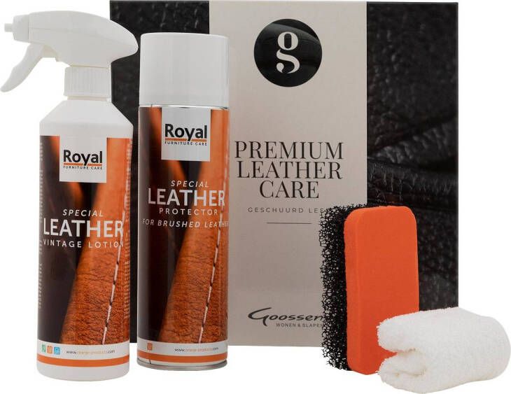 Goossens Onderhoudsmiddel Premium Leather Care Kit Tbv geschuurd leder (buffalo rancho mountain)