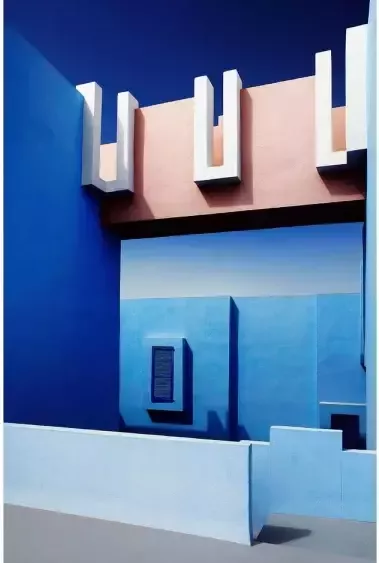 Goossens Schilderij Mirage In Blue 98 x 148 cm