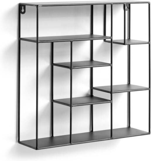 Kave Home Nils vierkante stalen plank zwarte afwerking 37 x 37 5 cm - Foto 4