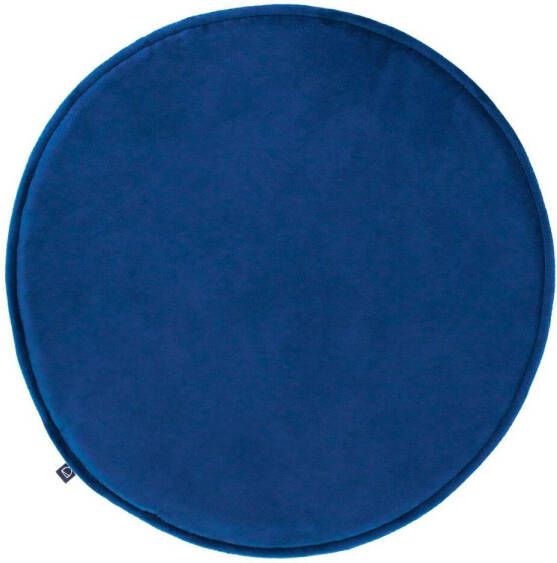 Kave Home Woon Accessoires Rimca rond stoelkussen fluweel blauw Ø 35 cm (mtk0139)