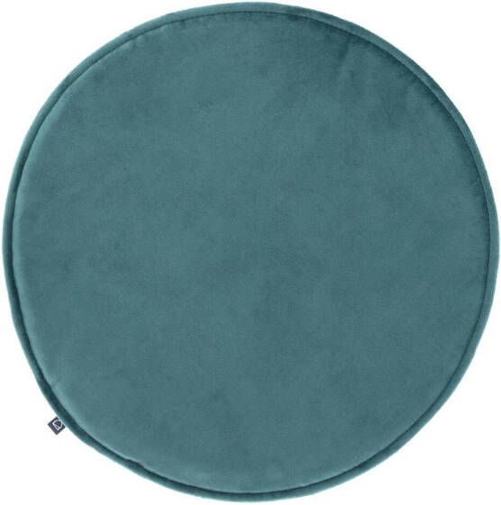 Kave Home Woon Accessoires Rimca rond stoelkussen fluweel turquoise Ø 35 cm (mtk0140)
