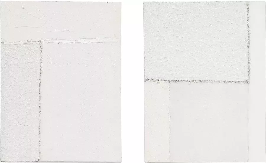 Kave Home Set Pineda van 2 witte abstracte doeken 30 x 40 cm - Foto 1
