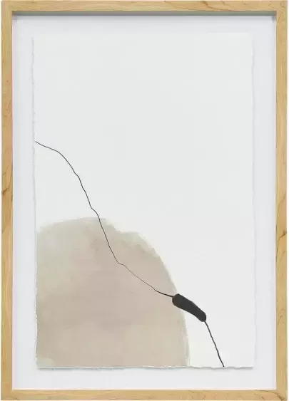 Kave Home Abstract schilderij Torroella wit en bruin 50 x 70 cm - Foto 1