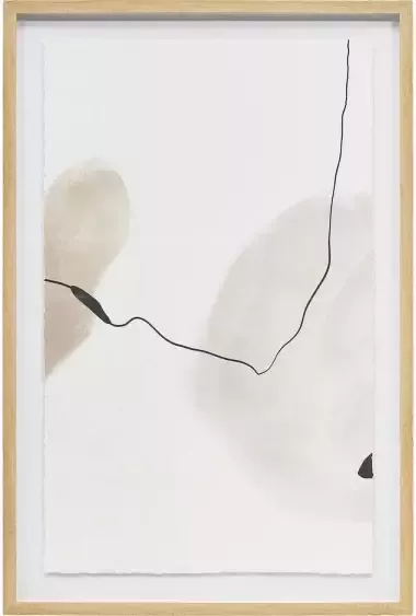 Kave Home Abstract schilderij Torroella wit bruin en grijs 60 x 90