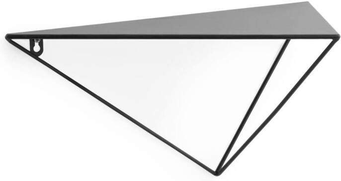 Kave Home Teg wandplank prisma in staal met zwarte afwerking 40 x 20 cm