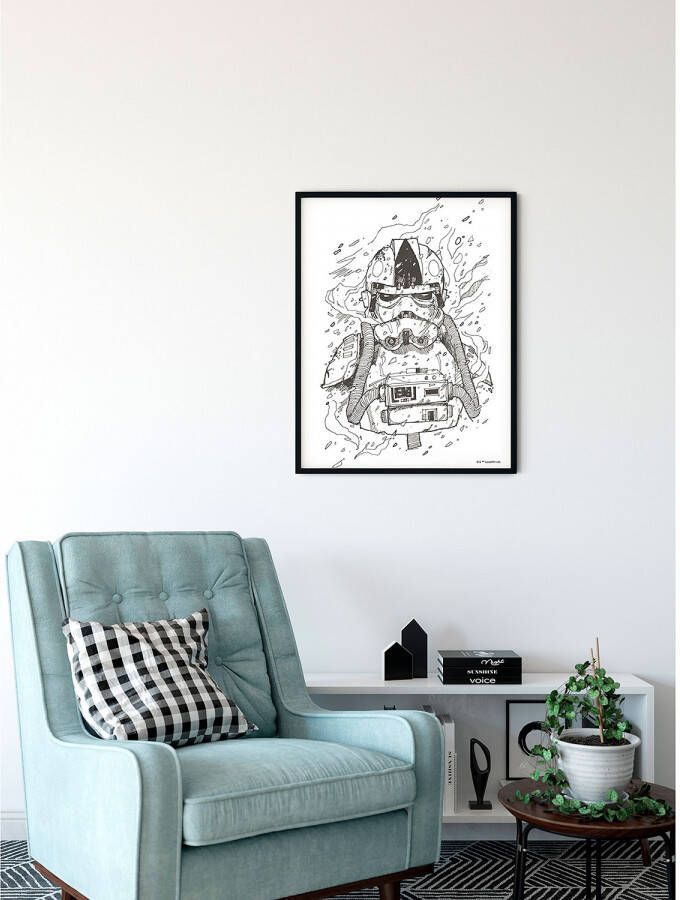 Komar Artprint Star Wars Pilot Drawing Kinderkamer slaapkamer woonkamer - Foto 3