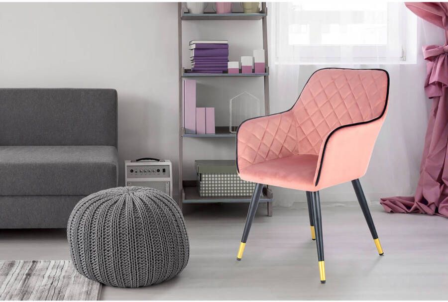 Kayoom Stoel Amino 525 stijlvolle designstoel fluweelzachte bekleding van velvet stof (1 stuk) - Foto 2