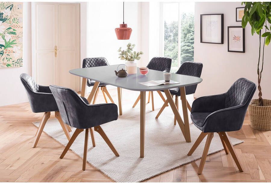 SalesFever Stoel met armleuningen Växjö Eetkamerstoel comfort en stijl Zitcomfort opnieuw gedefinieerd: 180° draaiplaat inbegrepen! (1 stuk) - Foto 2