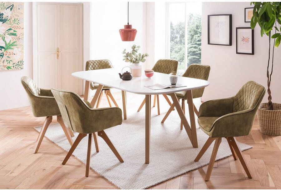 SalesFever Stoel met armleuningen Växjö Eetkamerstoel comfort en stijl Zitcomfort opnieuw gedefinieerd: 180° draaiplaat inbegrepen! (1 stuk)