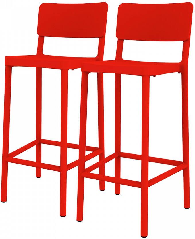 Home24 Barstoelen Lisboa I(set van 2 ) Blanke Design