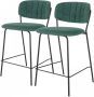 House Nordic Alicante Counter Chair Counter chair in dark green fabric with black metal legs HN1101 - Thumbnail 2