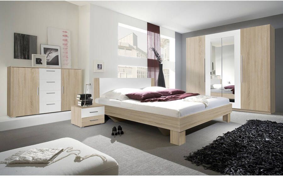 Helvetia Meble Slaapkamerserie VERA bestaat uit 1 bed en 2 nachtkastjes (3 stuks)